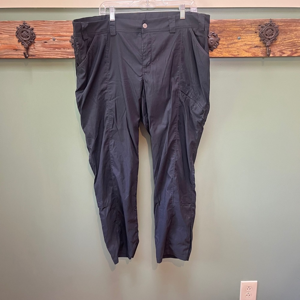 Duluth Trading Co Womens Flexpedition Pants Black Cargo Utility Hiking 20 x 31
